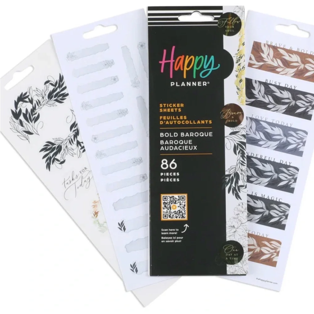 NWT-The Happy Planner-Bold Baroque 8 STICKER SHEETS